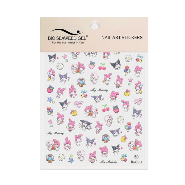 Cute Bunny & Rival Nail Art Stickers - Bio Seaweed Gel Canada