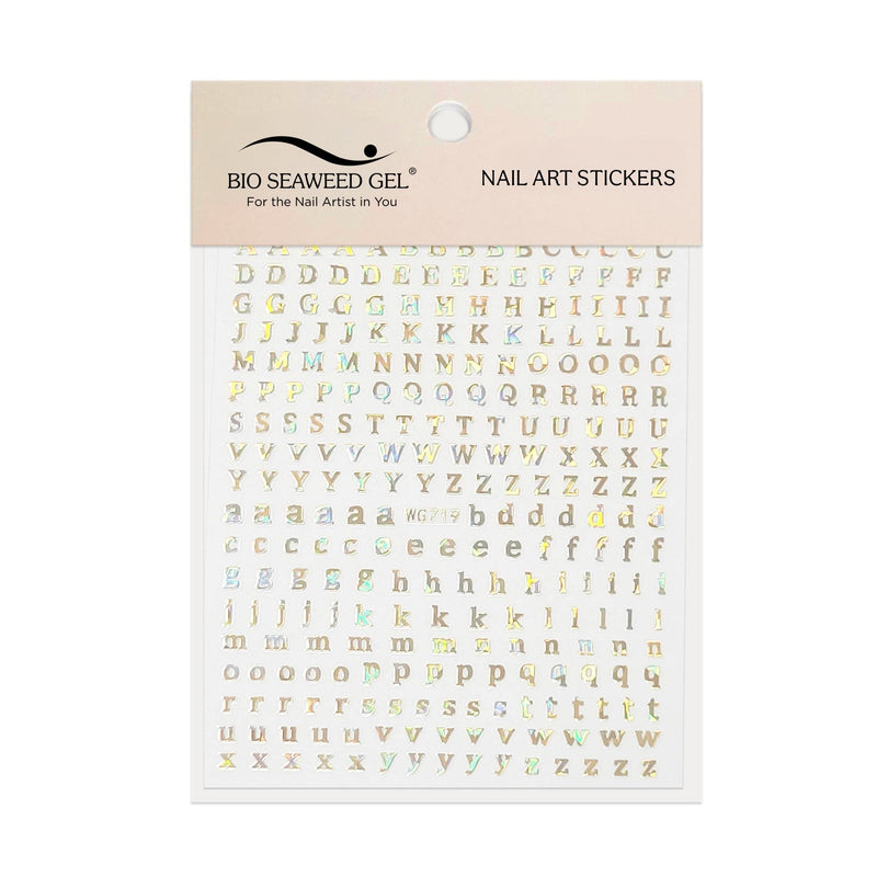 Cute Letters & Numbers Nail Art Stickers - Bio Seaweed Gel Canada