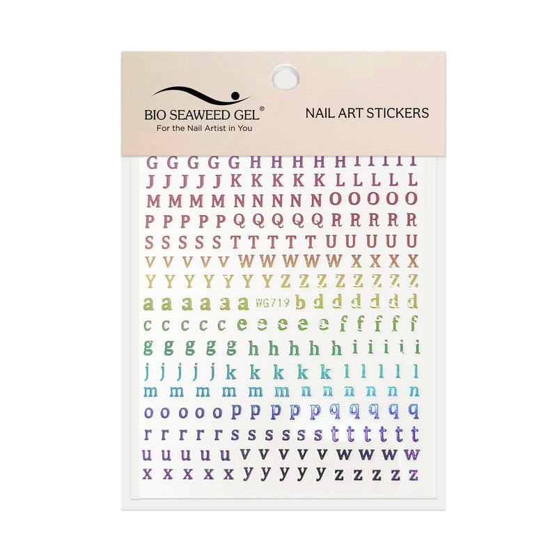 Cute Letters & Numbers Nail Art Stickers - Bio Seaweed Gel Canada