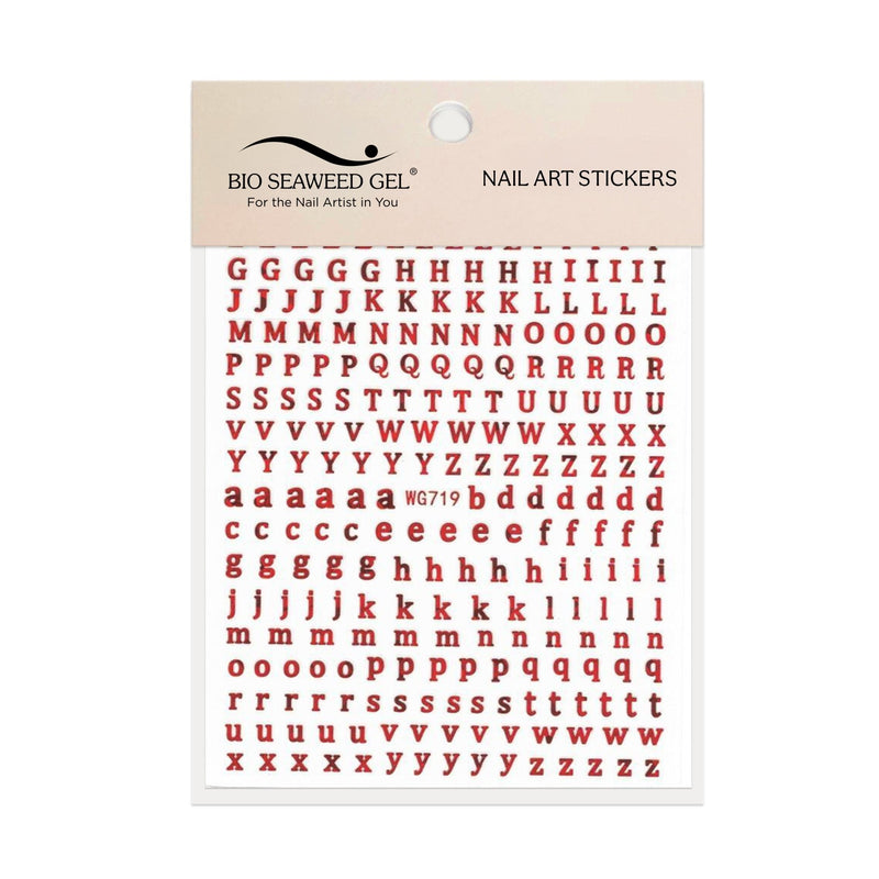 Cute Letters & Numbers Nail Art Stickers - Bio Seaweed Gel Canada