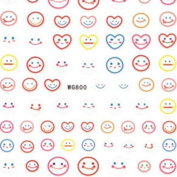 Kawaii Smiley Face Nail Art Stickers - Bio Seaweed Gel Canada