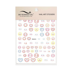 Kawaii Smiley Face Nail Art Stickers - Bio Seaweed Gel Canada