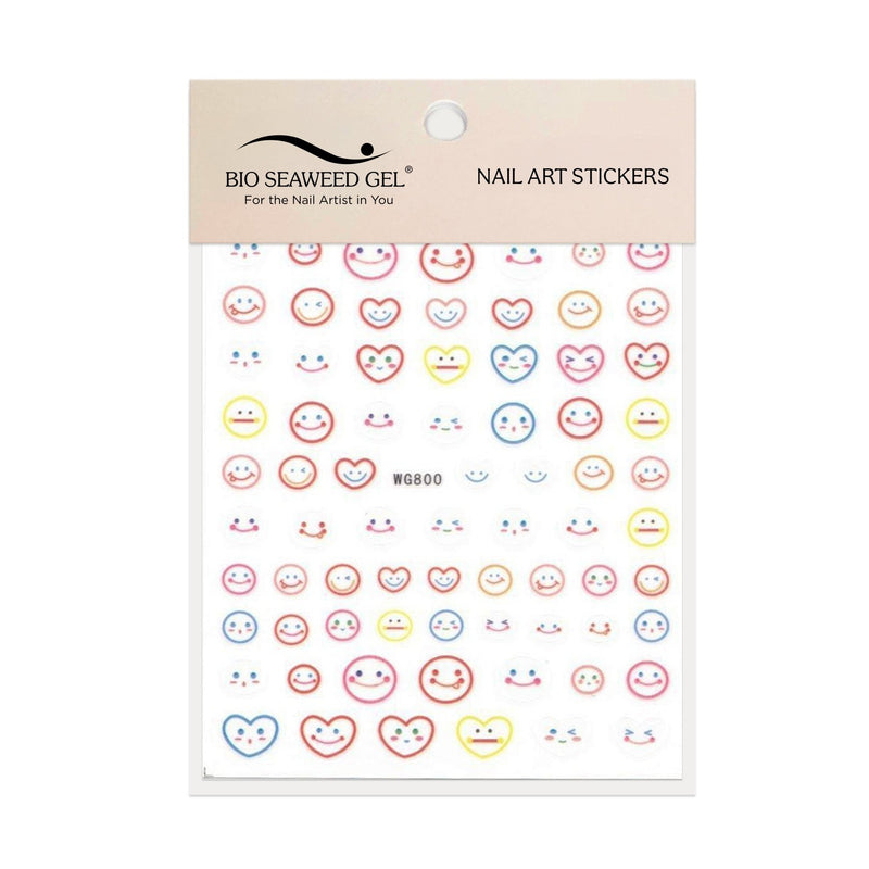 Kawaii Smiley Face Nail Art Stickers - Bio Seaweed Gel Canada