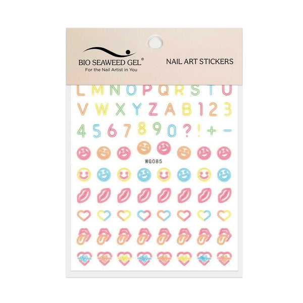 Neon Smiley Face Nail Art Stickers - Bio Seaweed Gel Canada