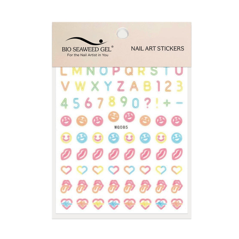 Neon Smiley Face Nail Art Stickers - Bio Seaweed Gel Canada