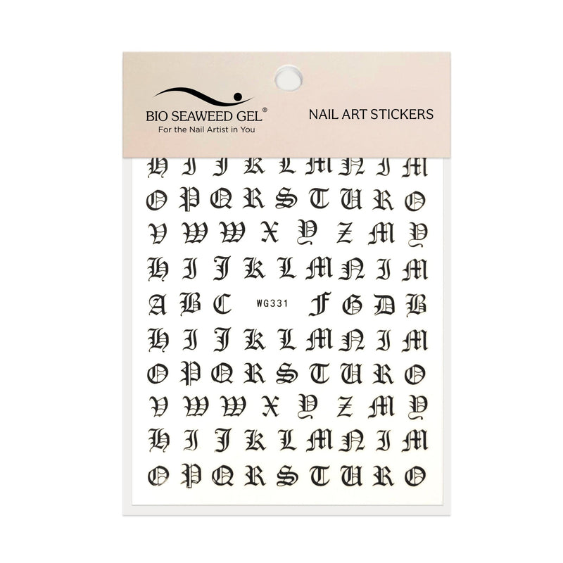 Old English Letters Nail Art Stickers - Bio Seaweed Gel Canada