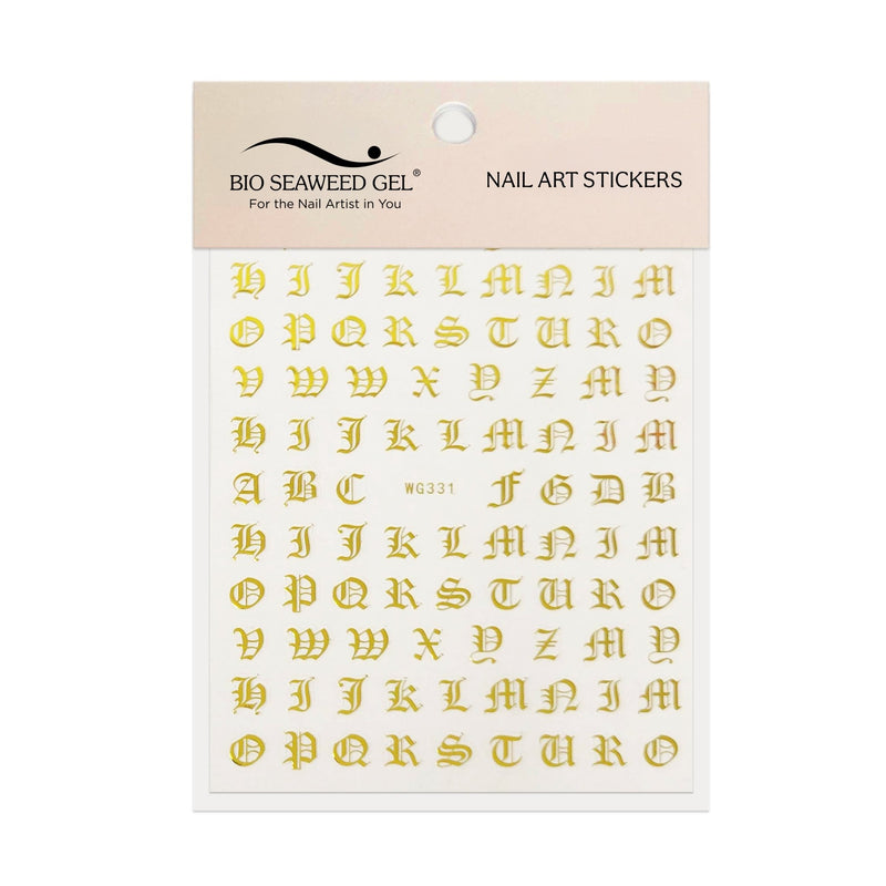 Old English Letters Nail Art Stickers - Bio Seaweed Gel Canada