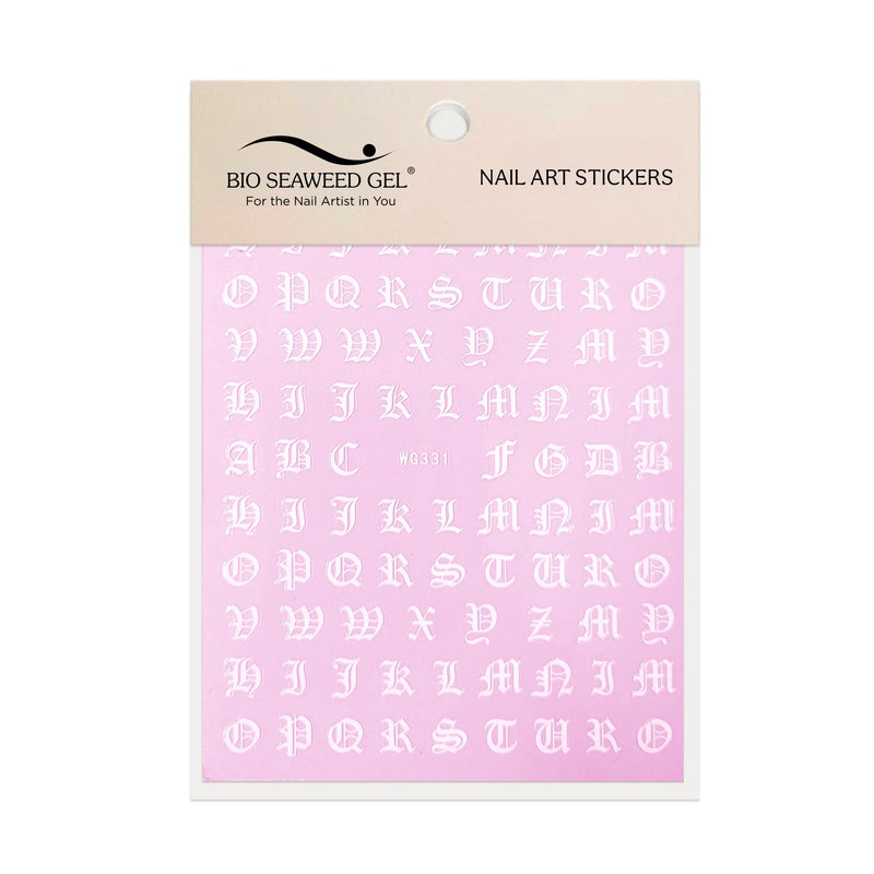 Old English Letters Nail Art Stickers - Bio Seaweed Gel Canada