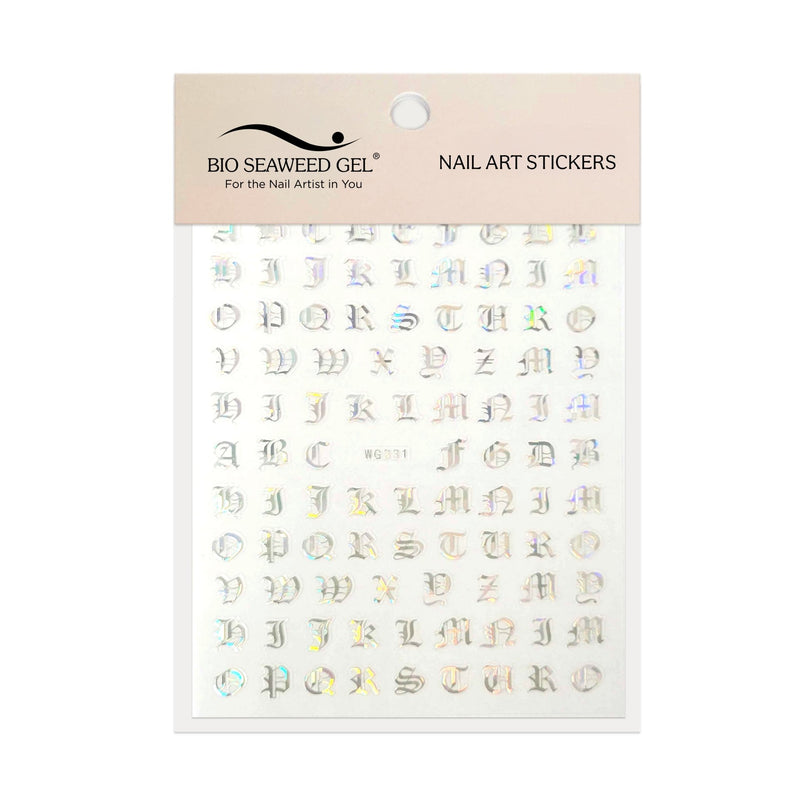 Old English Letters Nail Art Stickers - Bio Seaweed Gel Canada