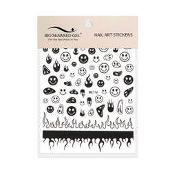 Retro Smiley Face Nail Art Stickers - Bio Seaweed Gel Canada