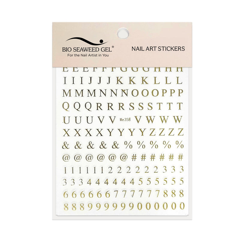 Roman Letters & Numbers Nail Art Stickers - Bio Seaweed Gel Canada