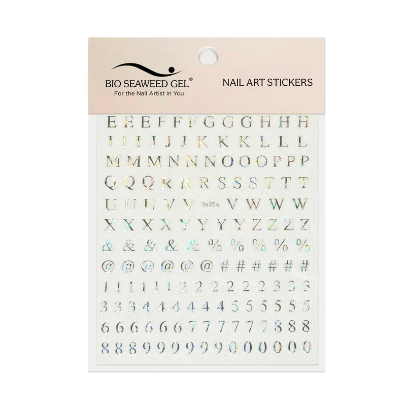 Roman Letters & Numbers Nail Art Stickers - Bio Seaweed Gel Canada