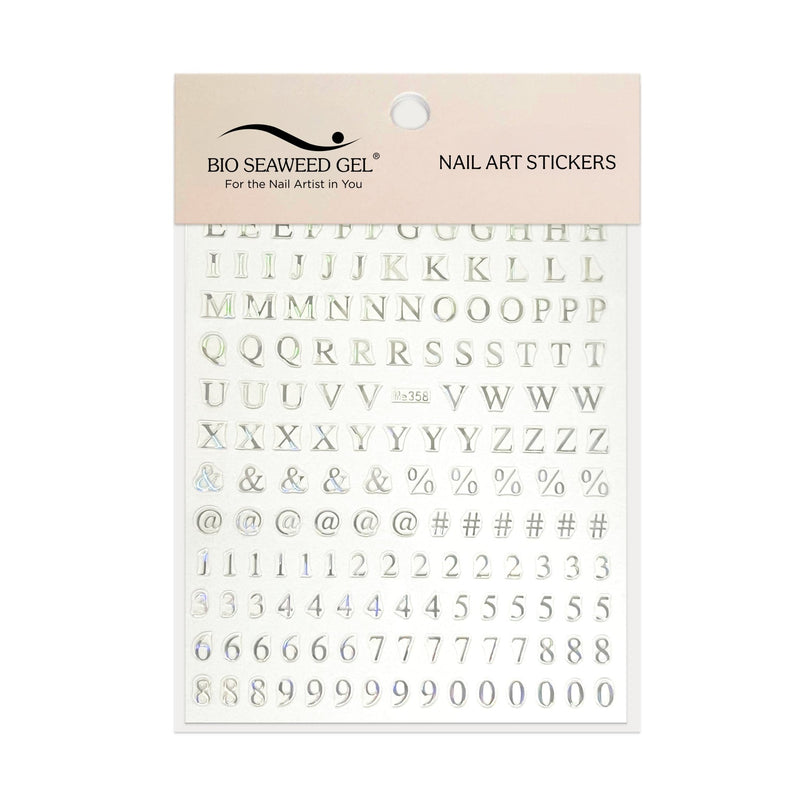 Roman Letters & Numbers Nail Art Stickers - Bio Seaweed Gel Canada