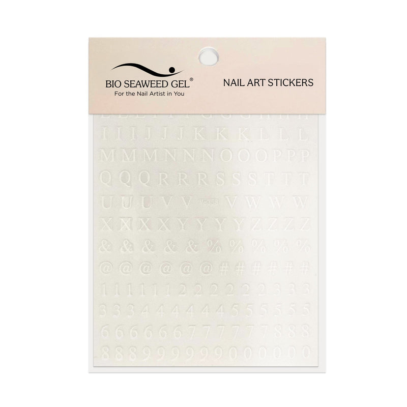 Roman Letters & Numbers Nail Art Stickers - Bio Seaweed Gel Canada