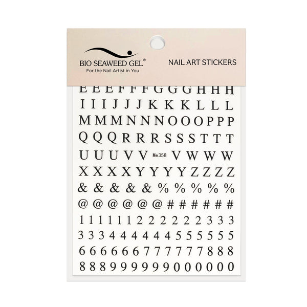 Roman Letters & Numbers Nail Art Stickers - Bio Seaweed Gel Canada