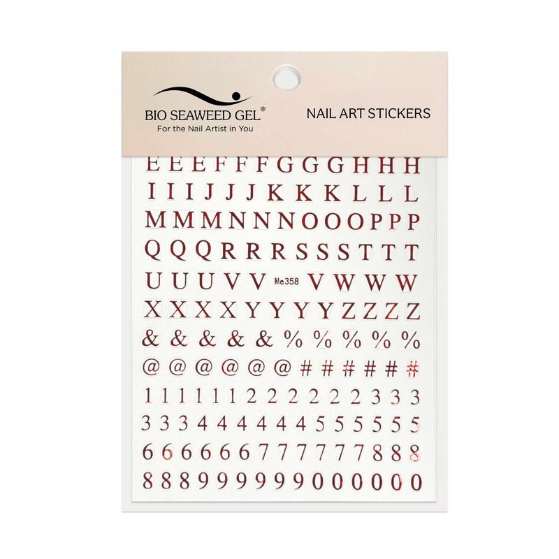 Roman Letters & Numbers Nail Art Stickers - Bio Seaweed Gel Canada