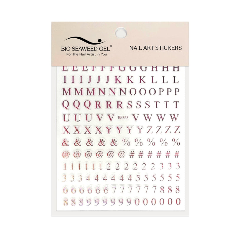 Roman Letters & Numbers Nail Art Stickers - Bio Seaweed Gel Canada